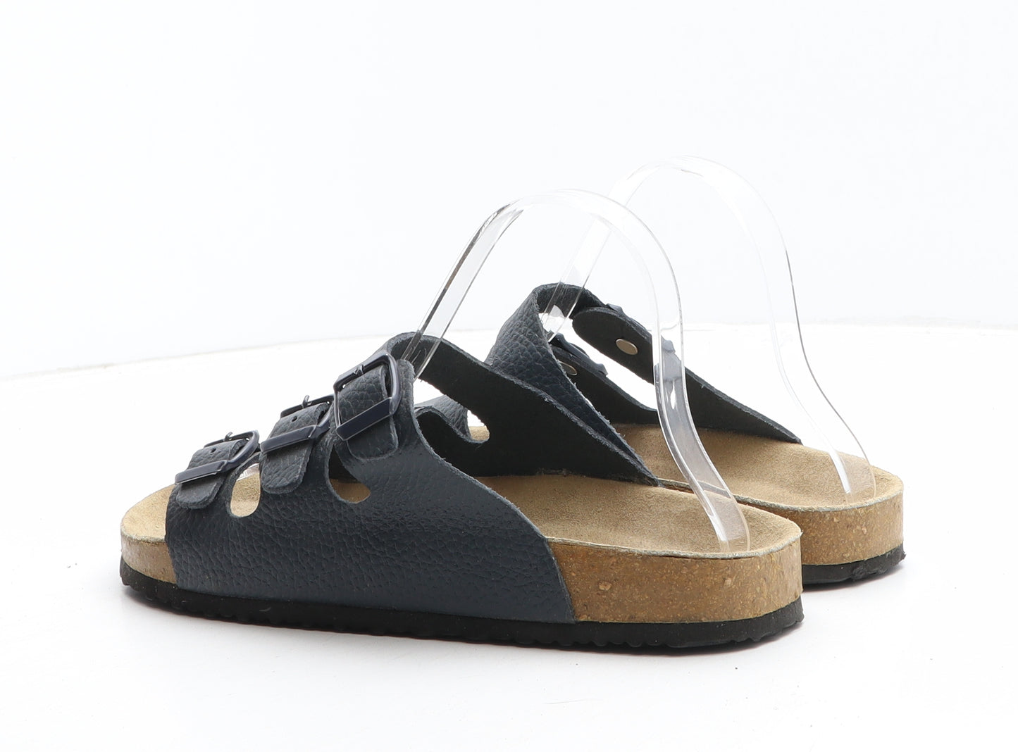 Avenue Womens Blue Leather Slip On Sandal UK