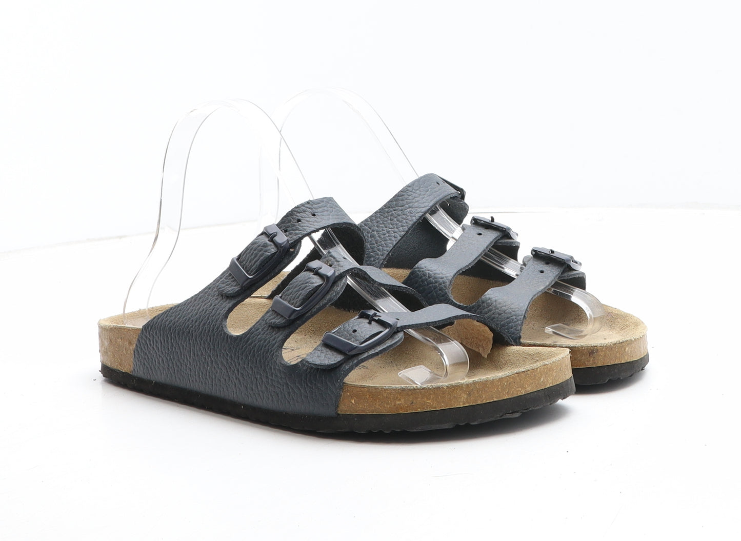 Avenue Womens Blue Leather Slip On Sandal UK