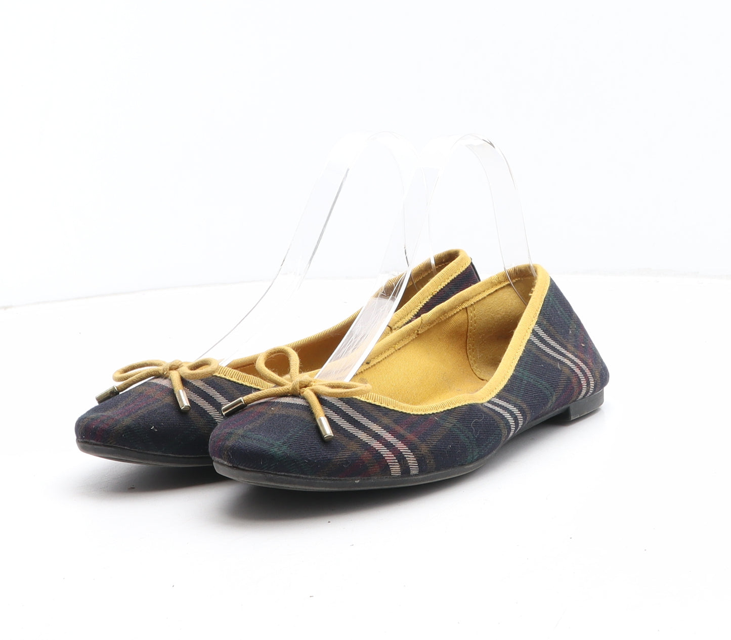 NEXT Womens Multicoloured Plaid Synthetic Ballet Flat UK