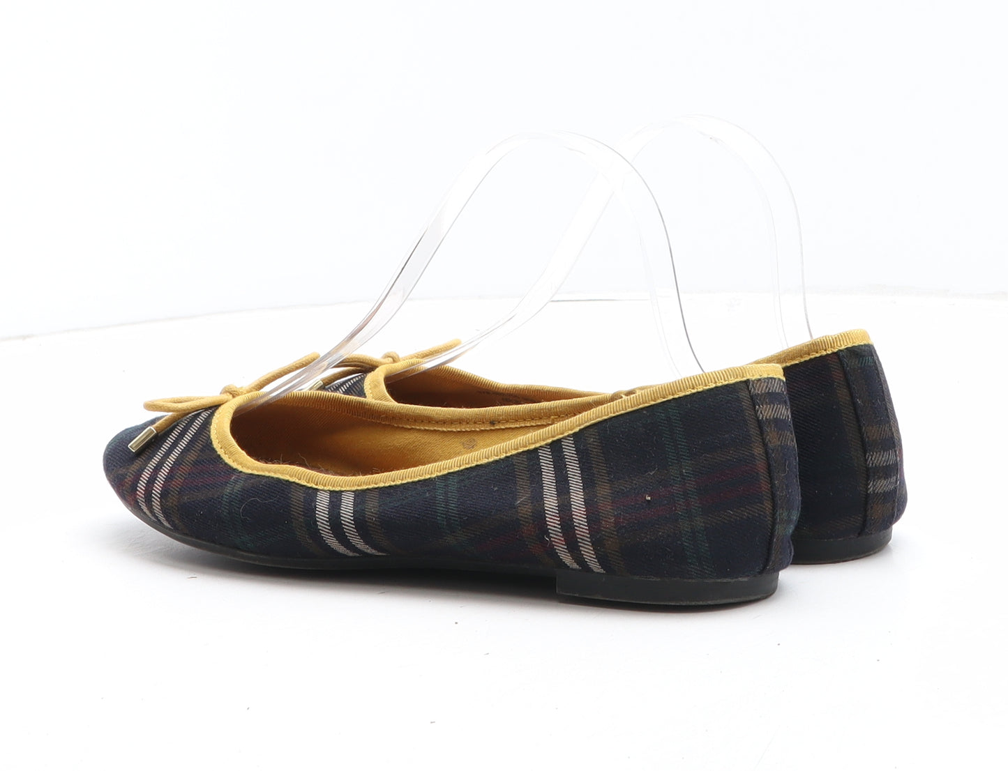 NEXT Womens Multicoloured Plaid Synthetic Ballet Flat UK