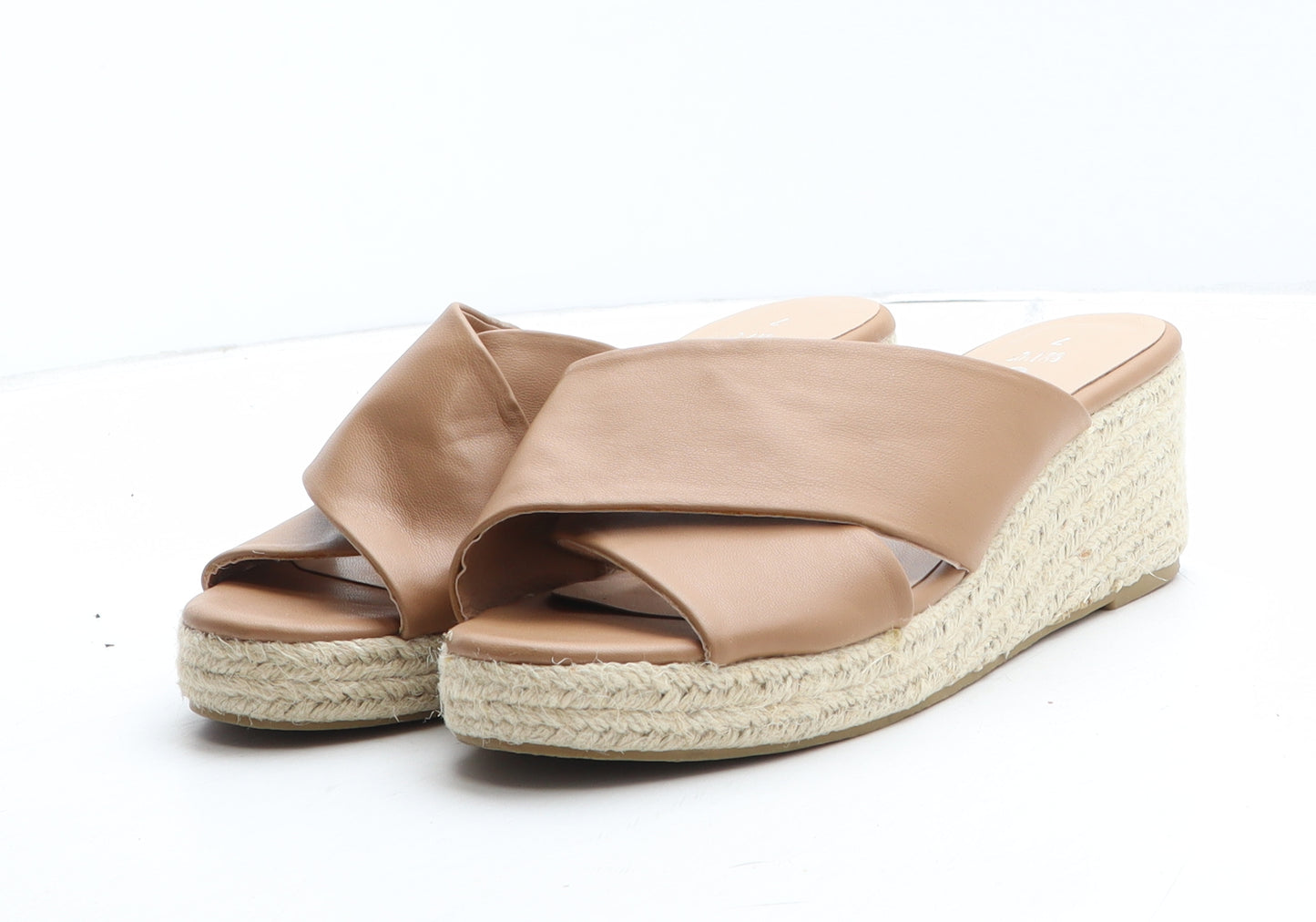 anko Womens Brown Synthetic Espadrille Heel UK