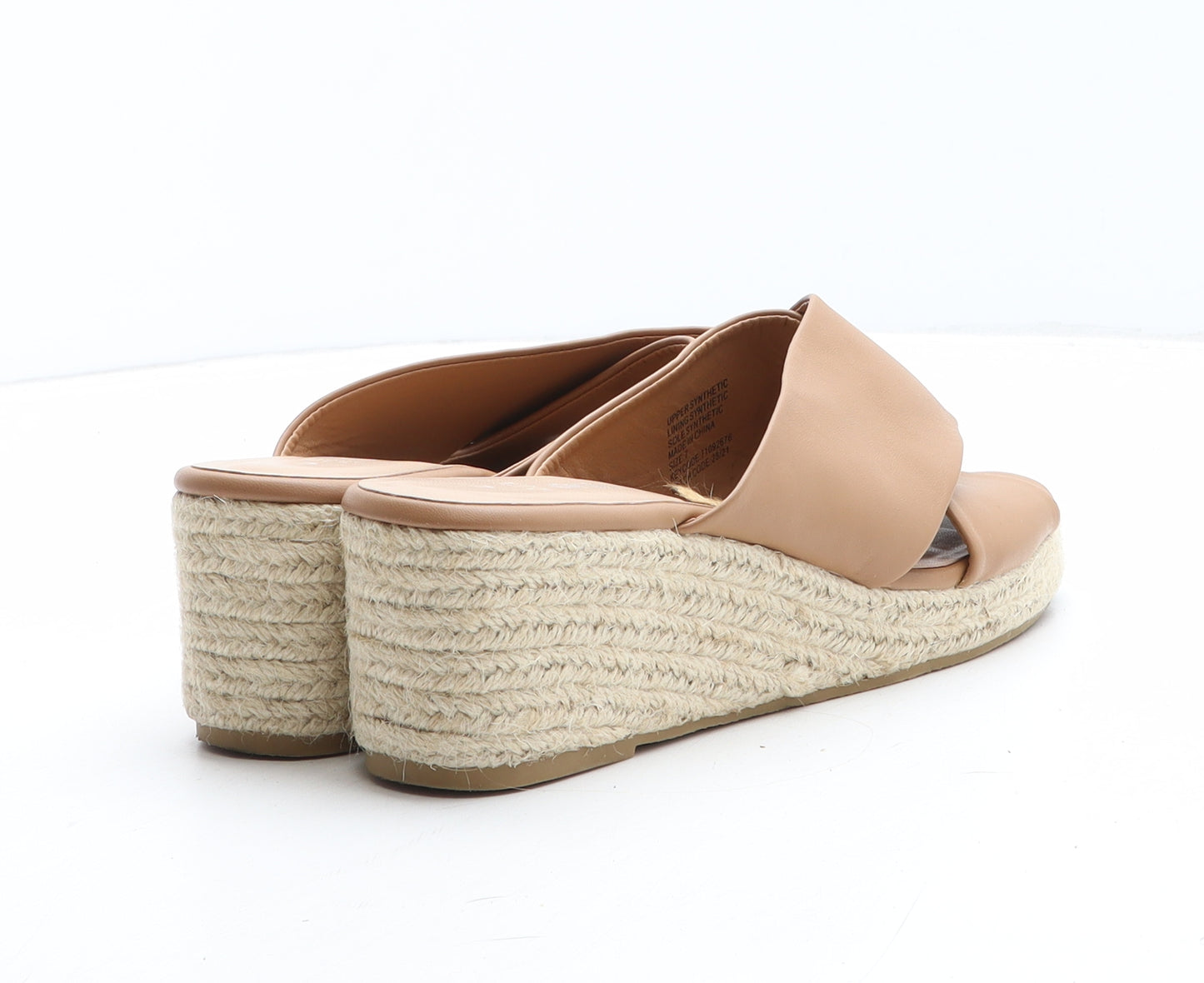 anko Womens Brown Synthetic Espadrille Heel UK