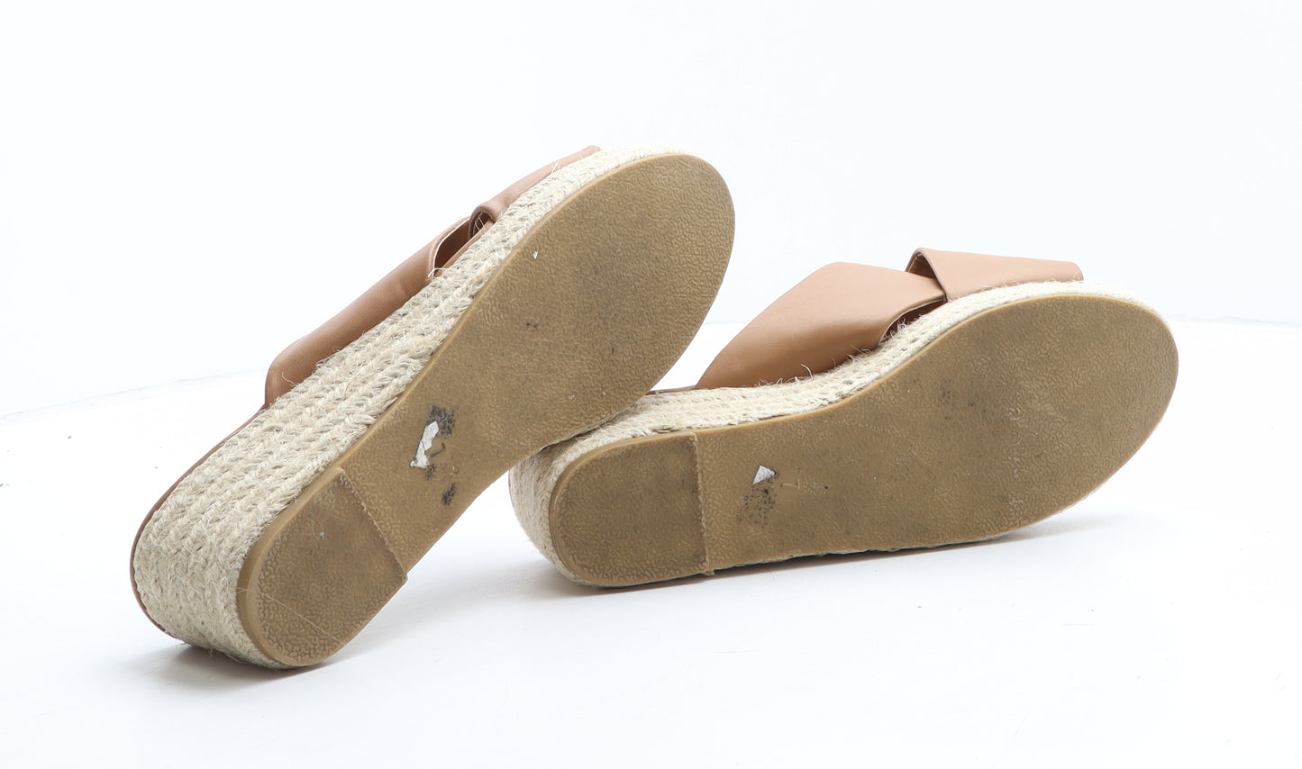 anko Womens Brown Synthetic Espadrille Heel UK