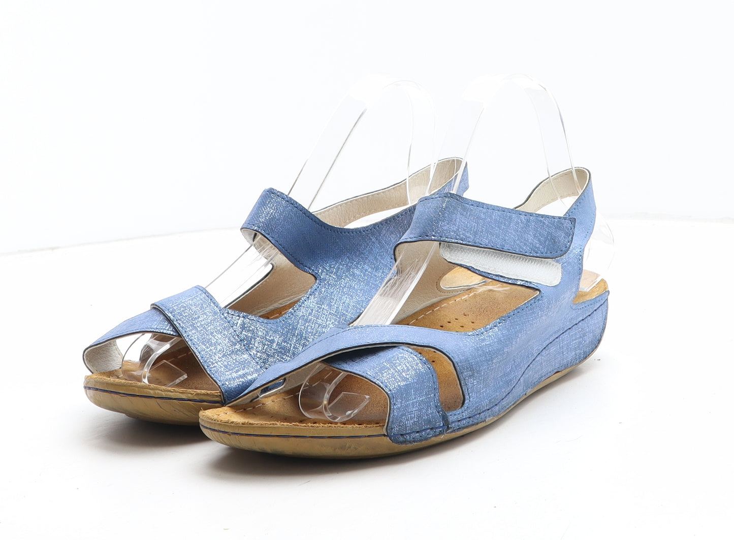 Pavers Womens Blue Synthetic Strappy Sandal UK