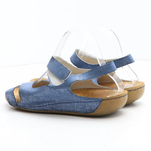 Pavers Womens Blue Synthetic Strappy Sandal UK