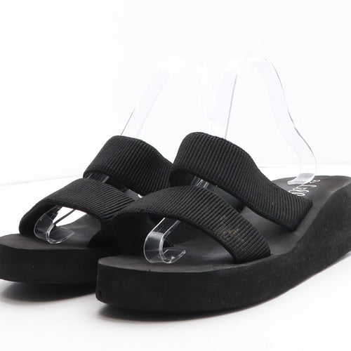 Lilley Womens Black Synthetic Slip On Sandal UK