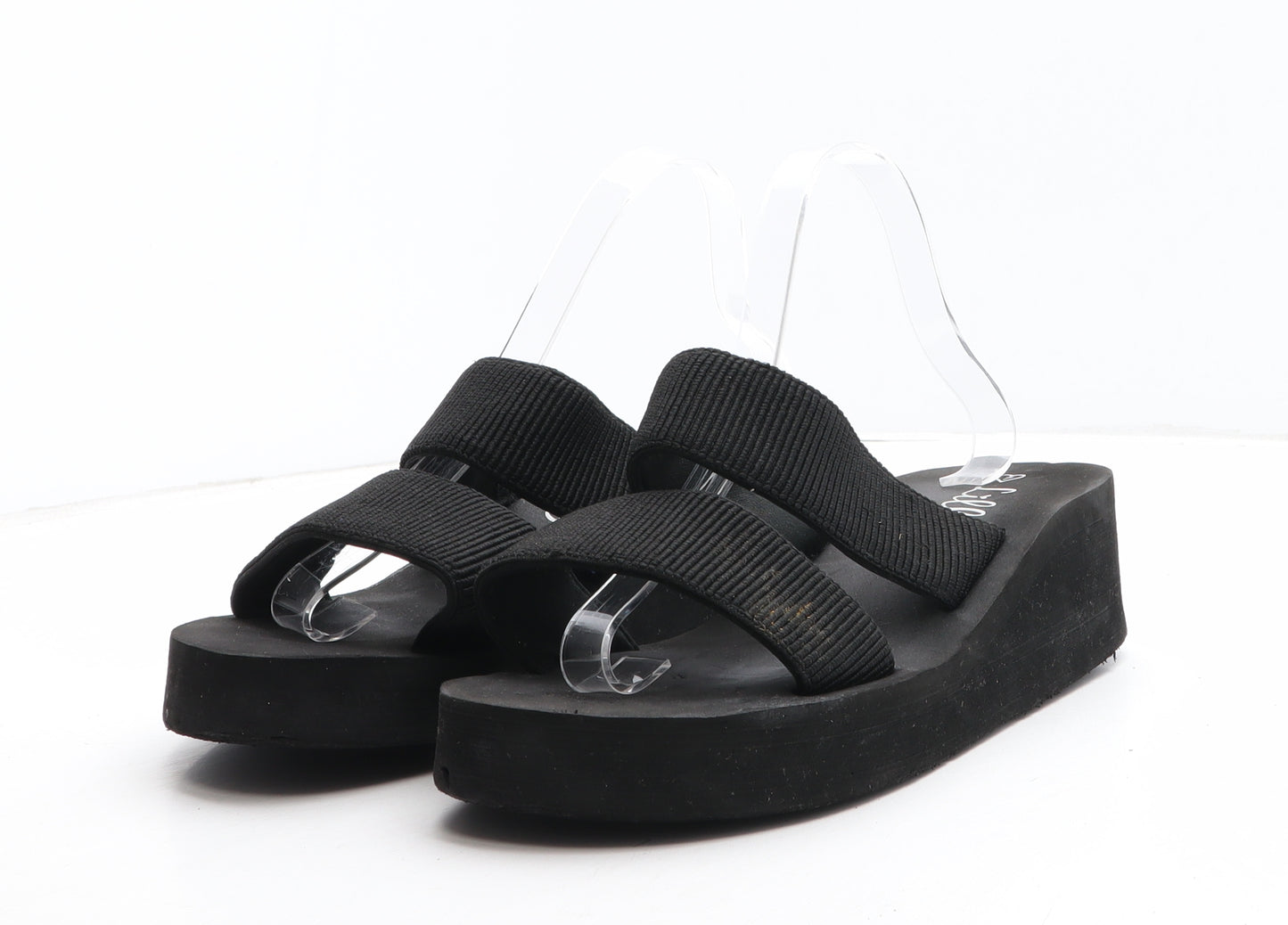 Lilley Womens Black Synthetic Slip On Sandal UK