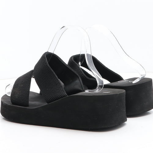 Lilley Womens Black Synthetic Slip On Sandal UK