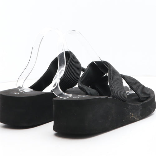 Lilley Womens Black Synthetic Slip On Sandal UK