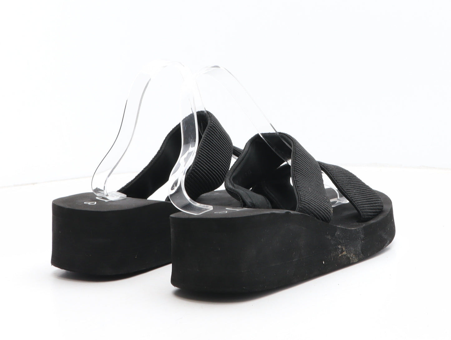 Lilley Womens Black Synthetic Slip On Sandal UK