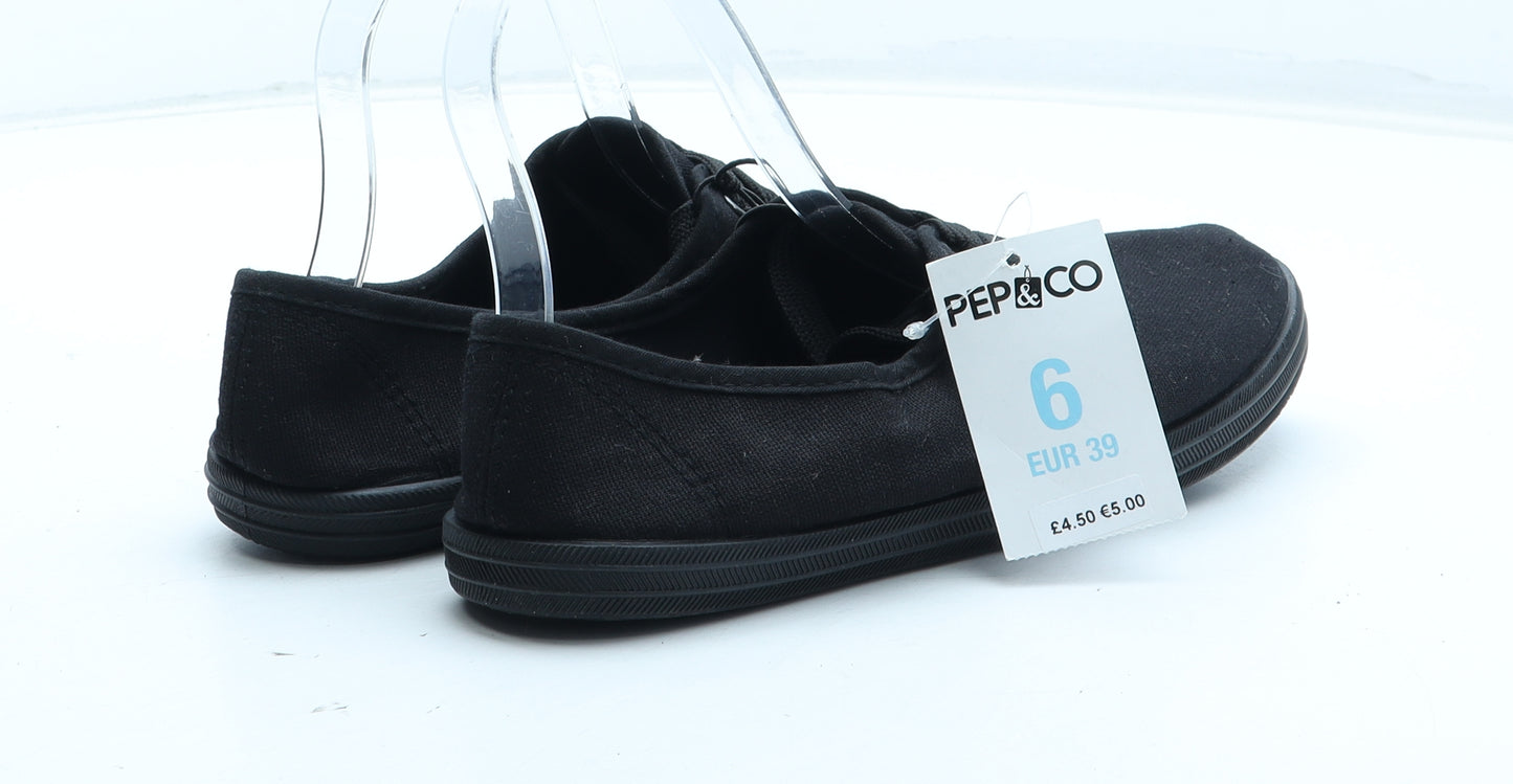 PEP&CO Womens Black Polyester Trainer UK