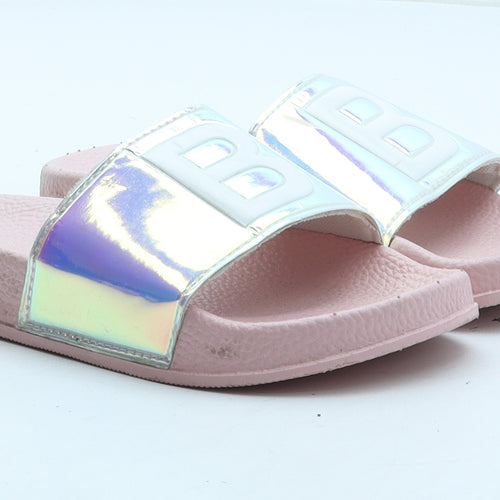 Preworn Girls Pink Rubber Slider Sandal UK 10 - B Initial