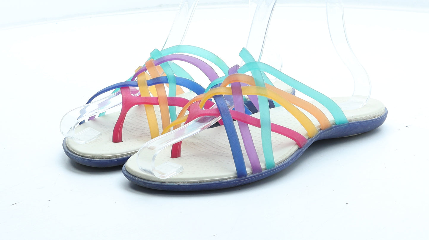 Crocs Womens Multicoloured Colourblock Rubber Slip On Sandal UK