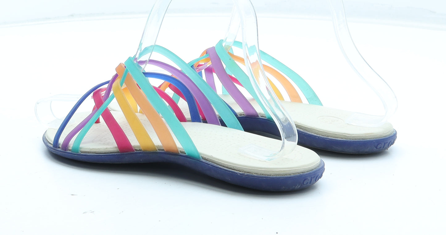 Crocs Womens Multicoloured Colourblock Rubber Slip On Sandal UK