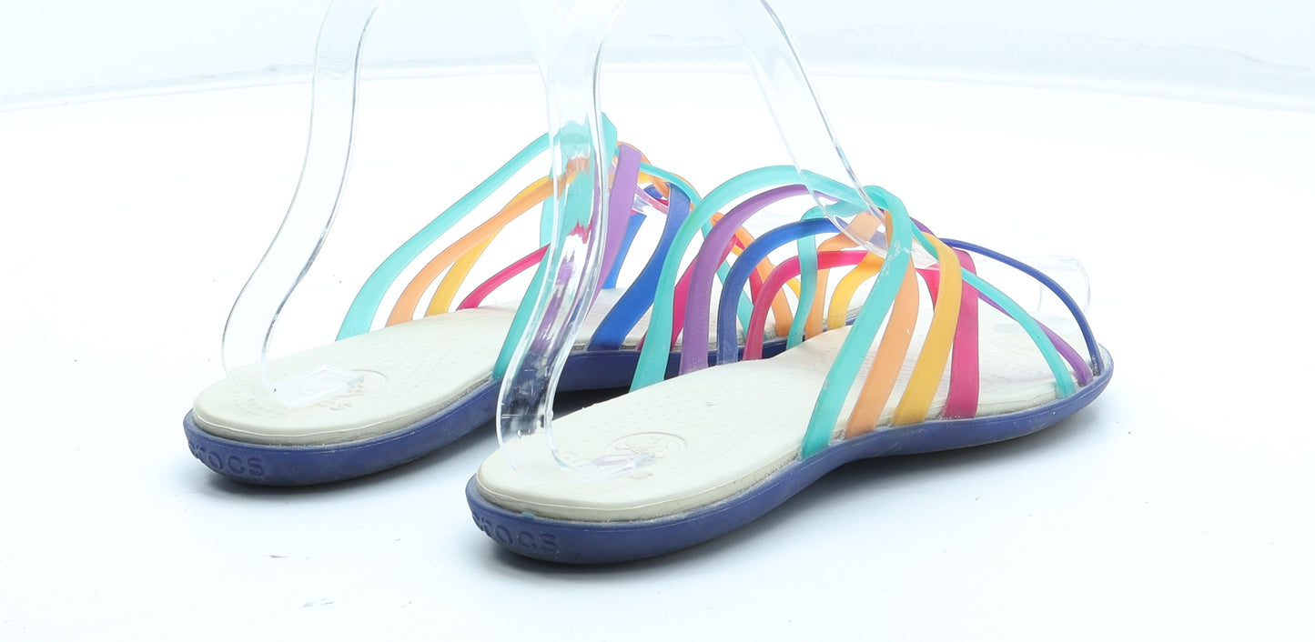 Crocs Womens Multicoloured Colourblock Rubber Slip On Sandal UK