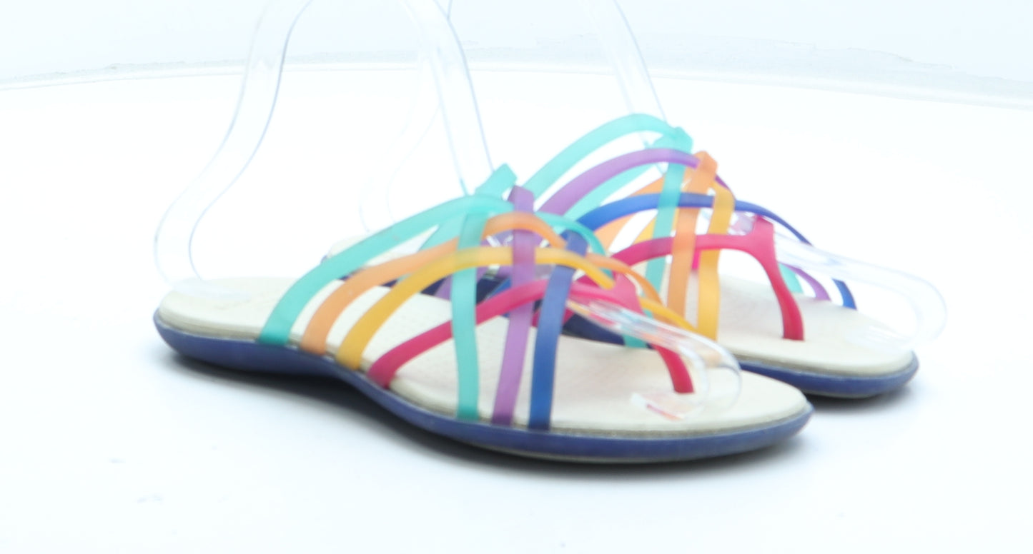 Crocs Womens Multicoloured Colourblock Rubber Slip On Sandal UK