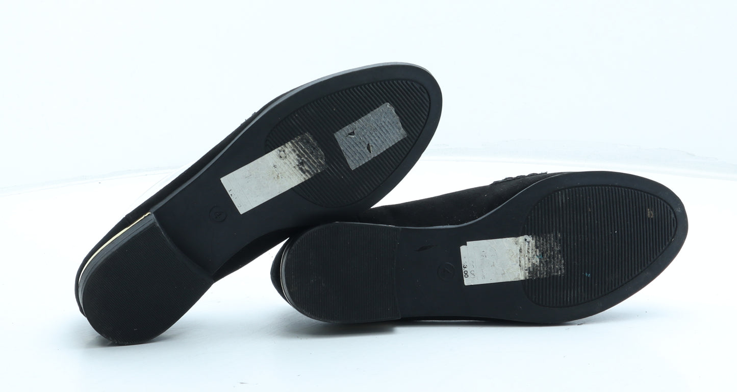 Dorothy Perkins Womens Black Animal Print Polyester Loafer Flat UK - Leopard Pattern