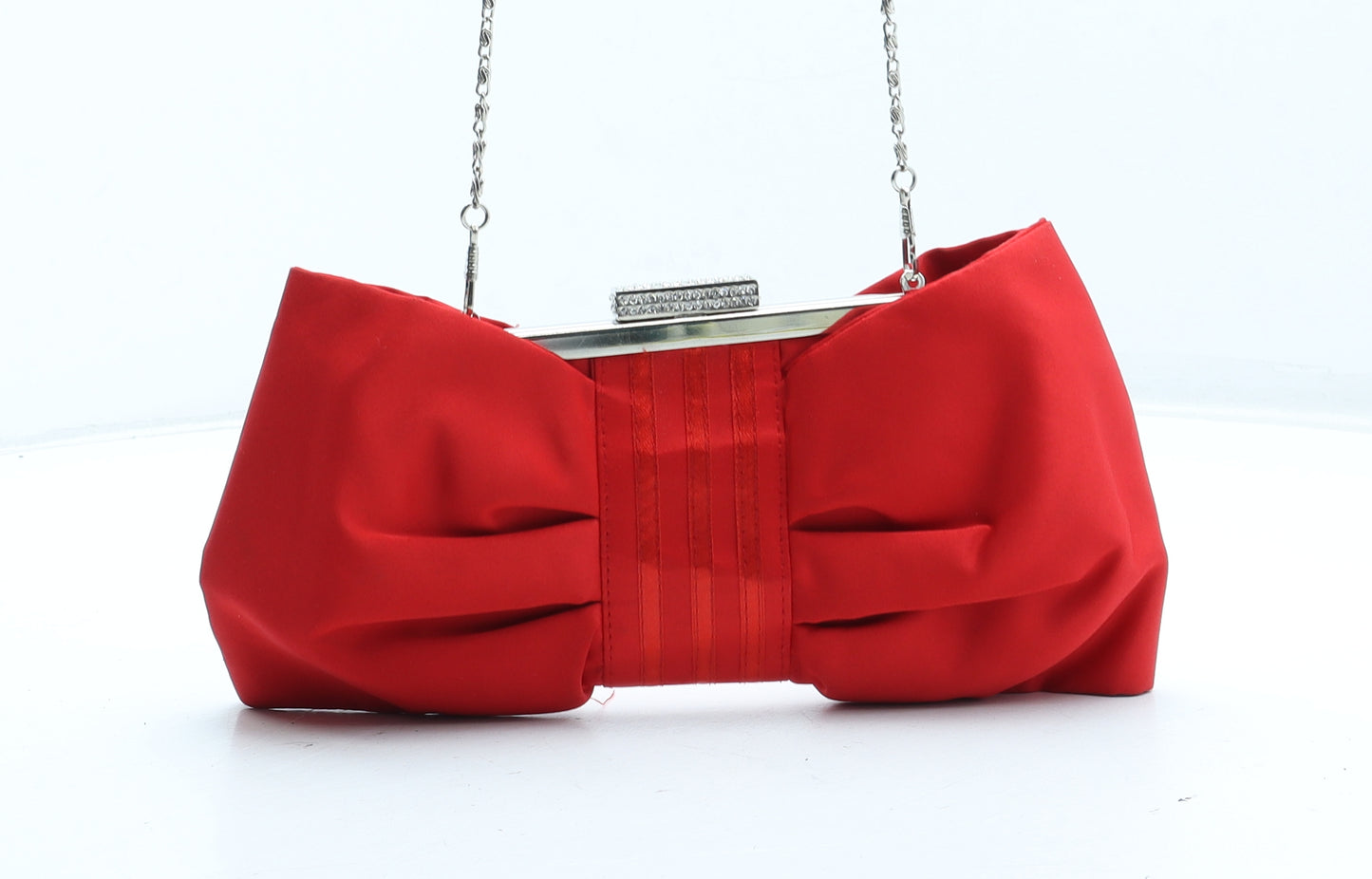 Maner Womens Red Polyester Clutch Size Small