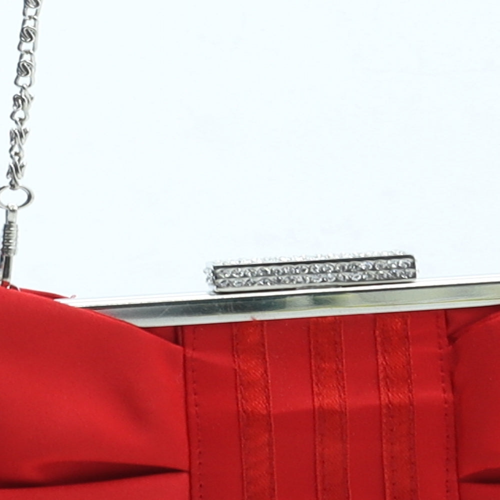 Maner Womens Red Polyester Clutch Size Small