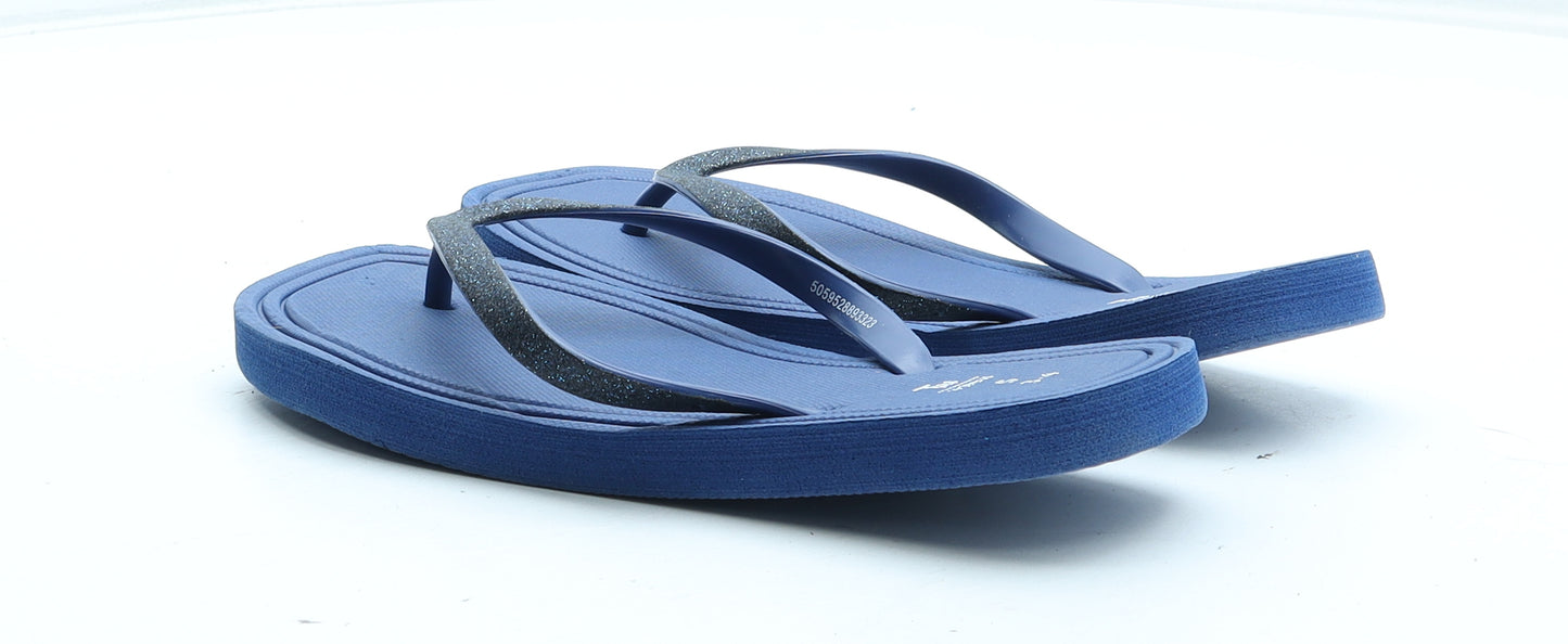 TU Womens Blue Rubber Thong Sandal UK - Size UK 3-4