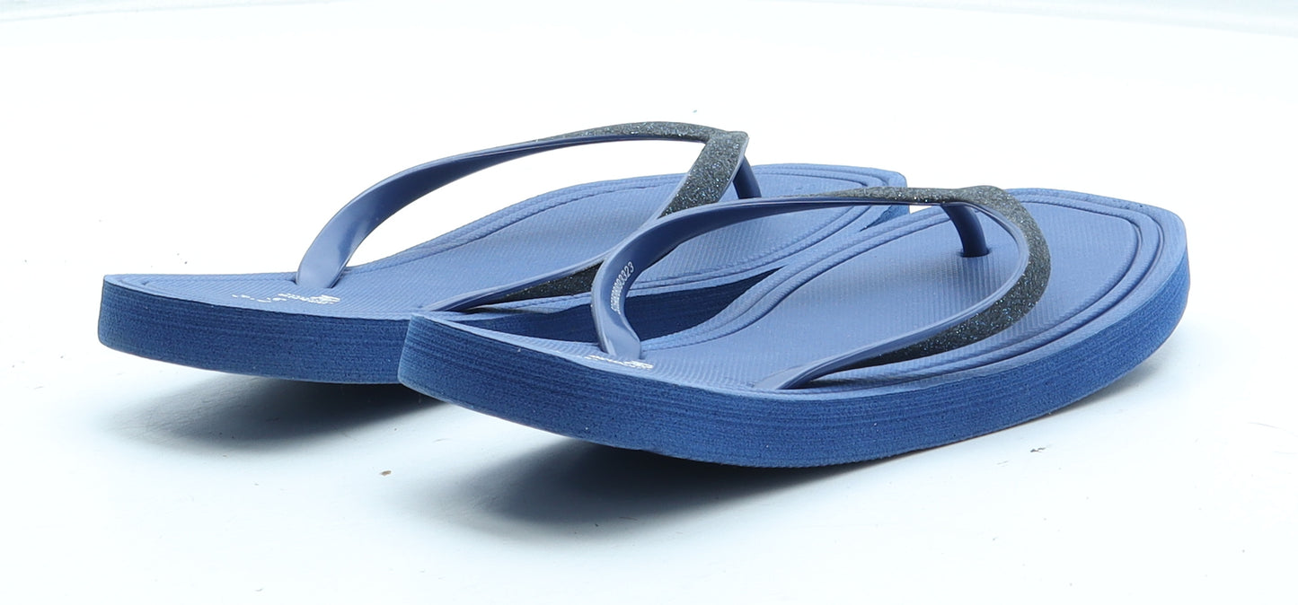 TU Womens Blue Rubber Thong Sandal UK - Size UK 3-4