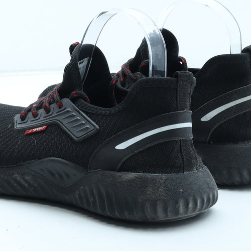 Fashion Sport Mens Black Polyester Trainer UK 7 40