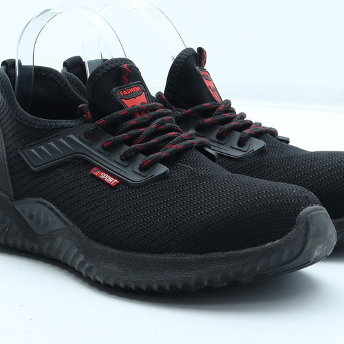 Fashion Sport Mens Black Polyester Trainer UK 7 40