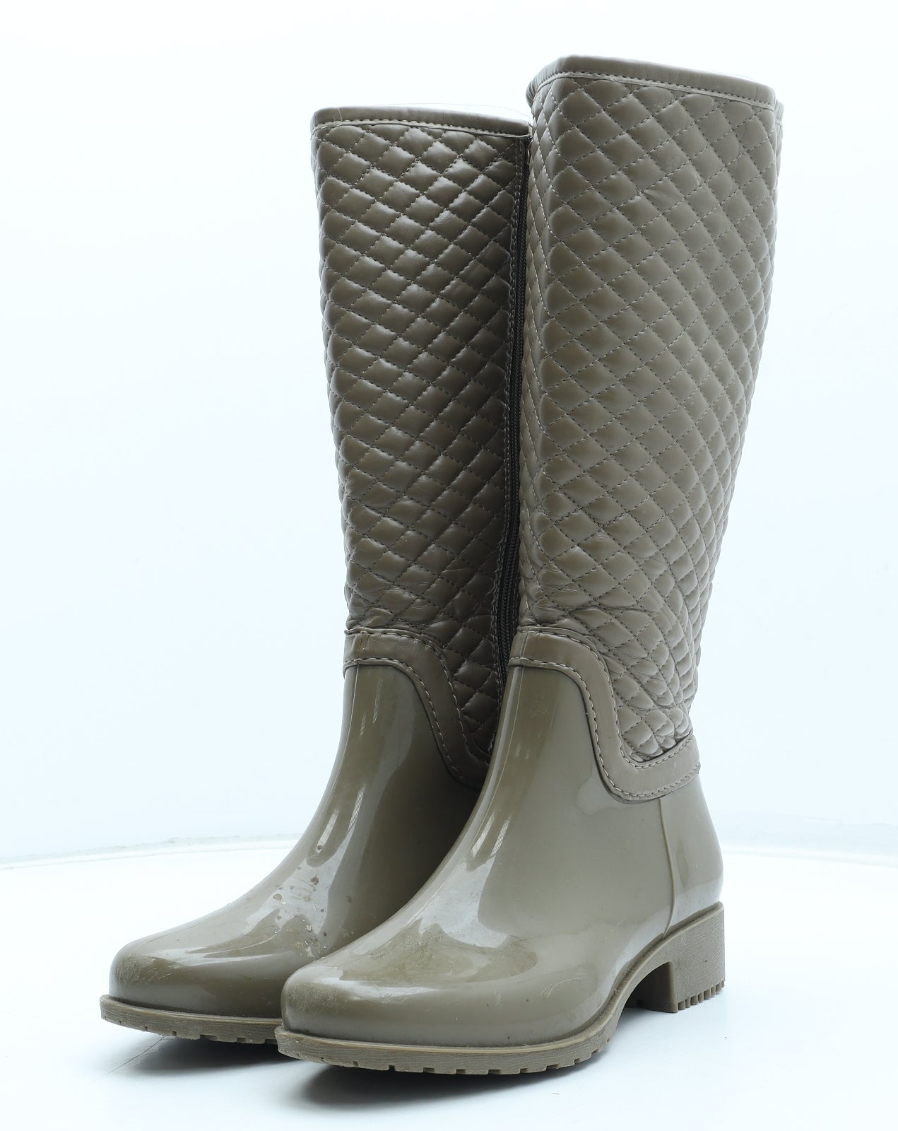 Preworn Womens Beige Synthetic Wellies Boot UK