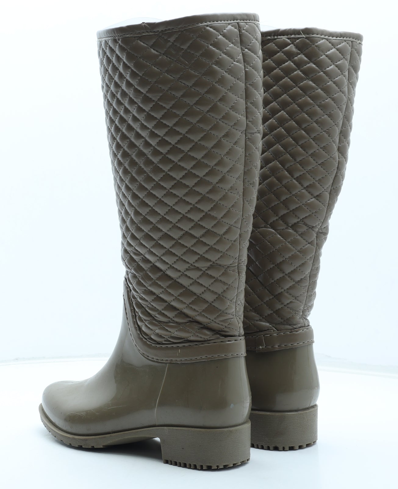 Preworn Womens Beige Synthetic Wellies Boot UK