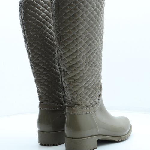 Preworn Womens Beige Synthetic Wellies Boot UK