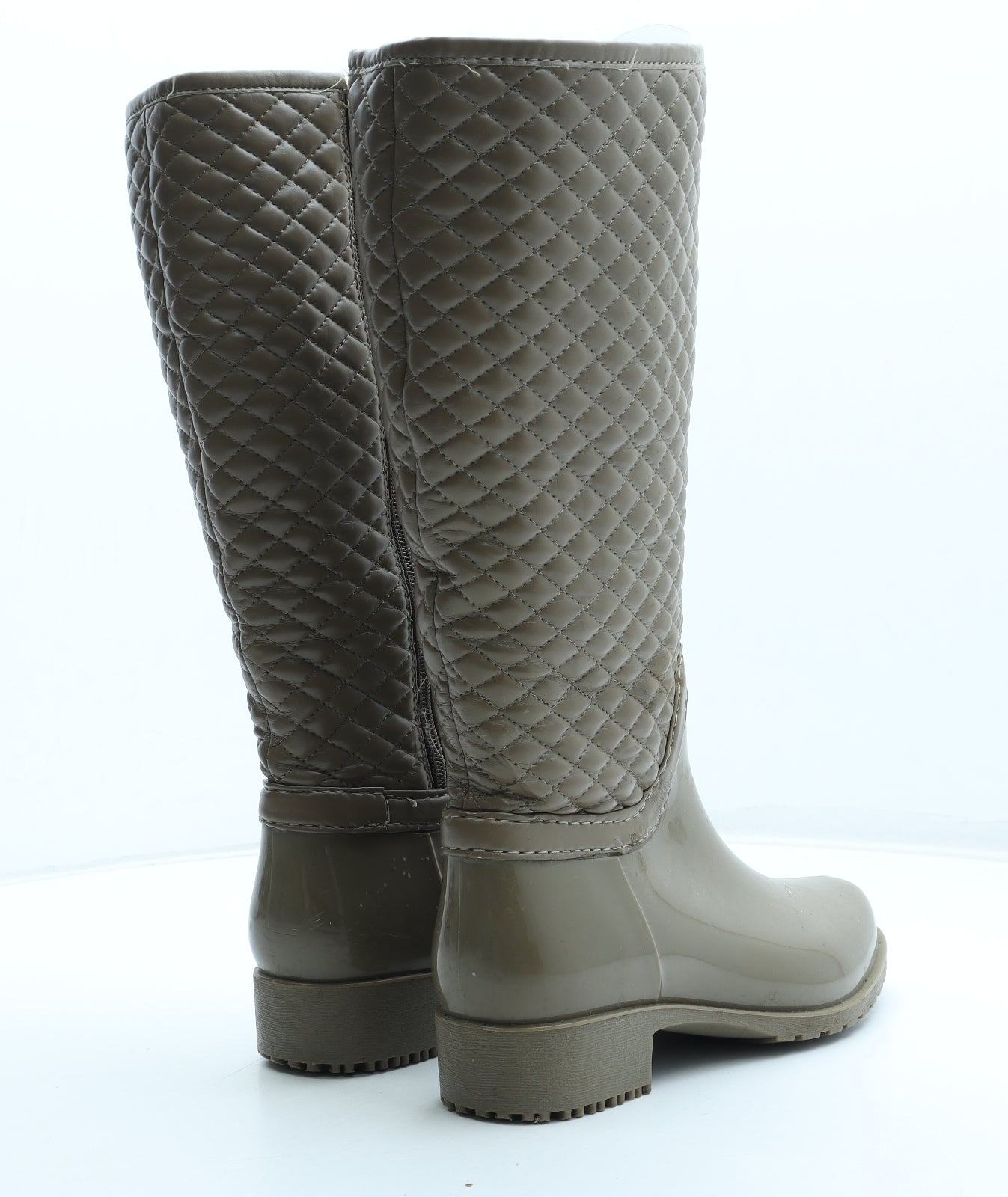 Preworn Womens Beige Synthetic Wellies Boot UK