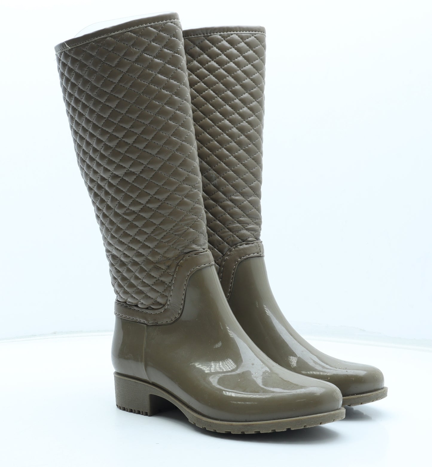 Preworn Womens Beige Synthetic Wellies Boot UK