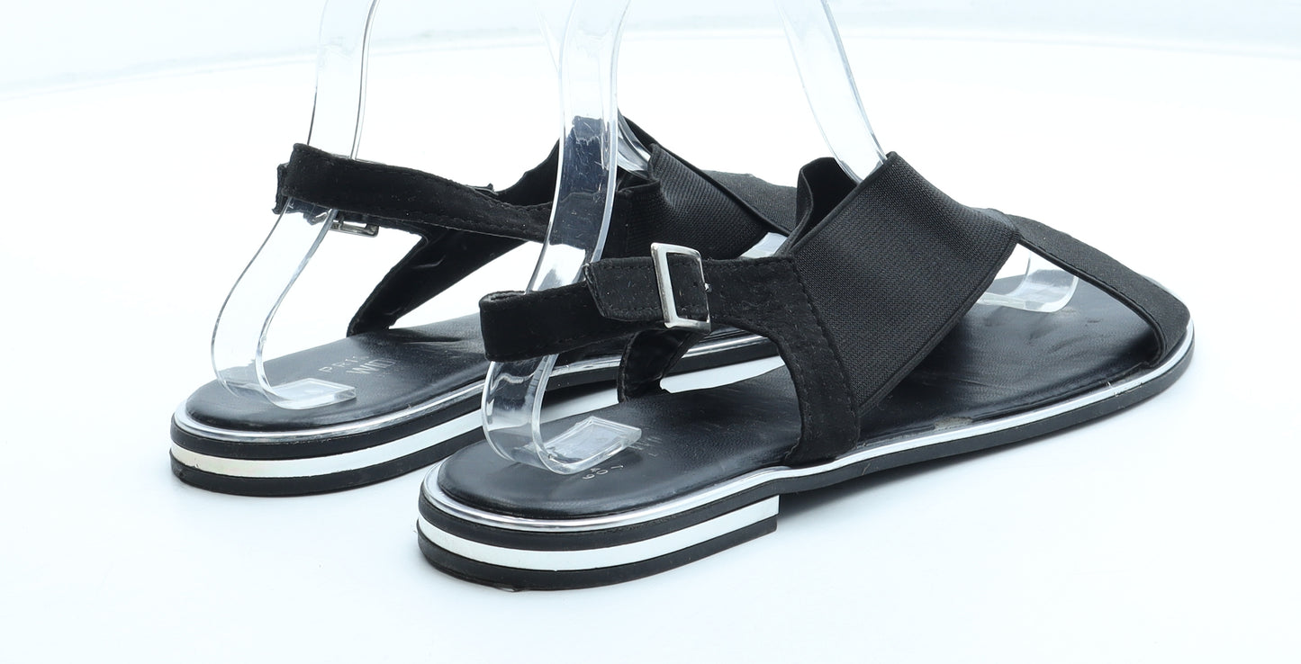 Primark Womens Black Polyester Strappy Sandal UK - Wide Fit