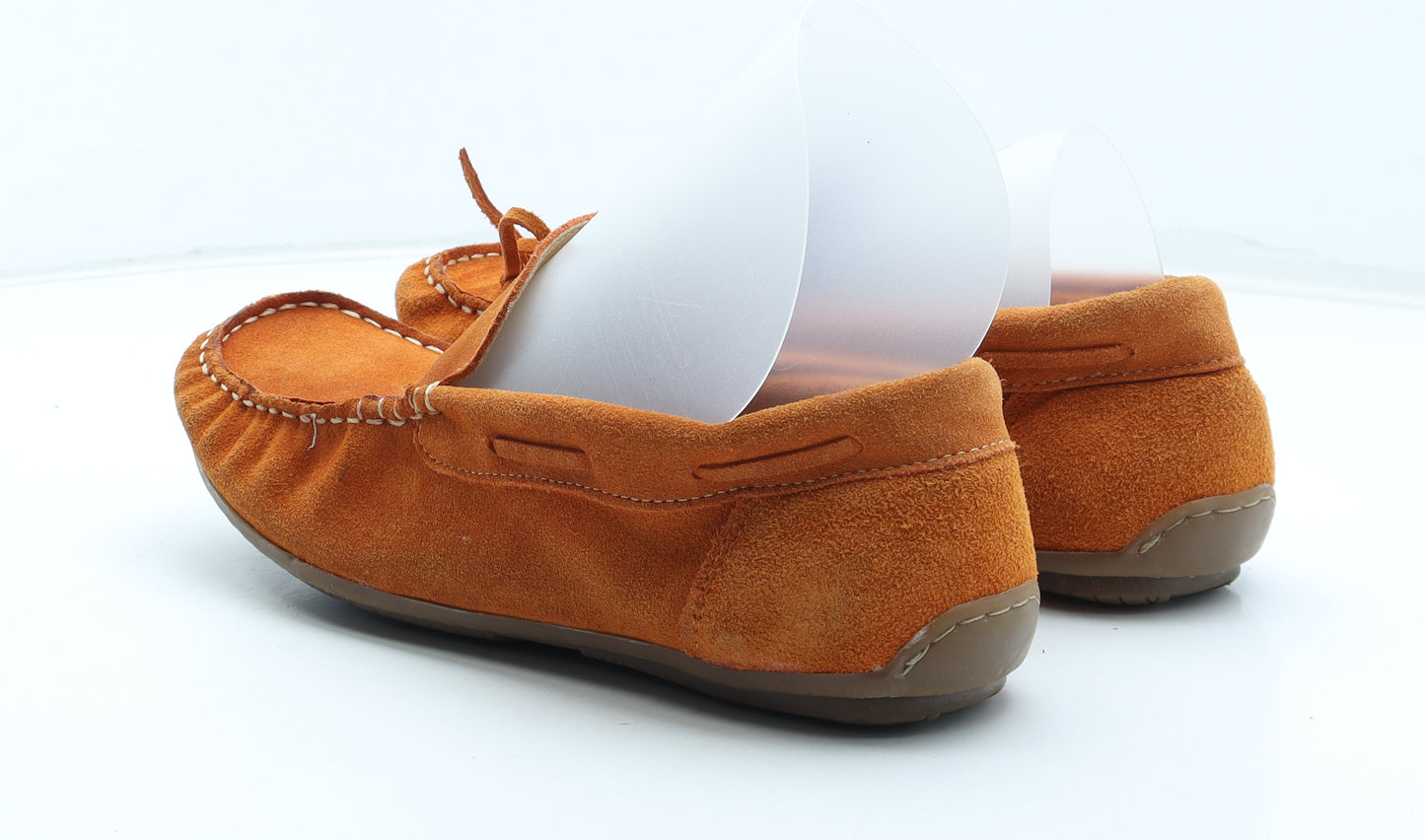BJB Mens Orange Leather Moccasin Casual UK 10 44