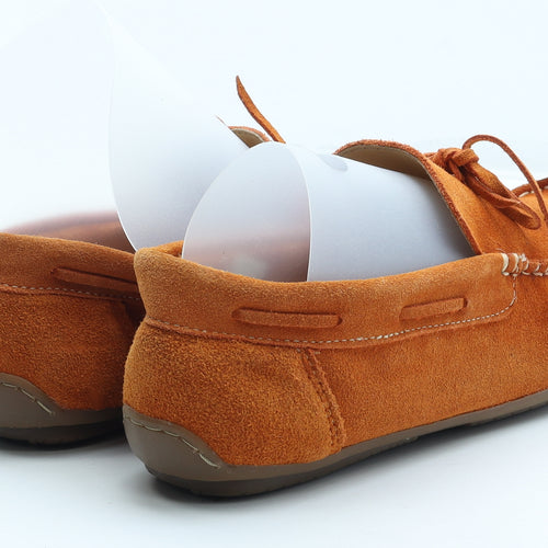 BJB Mens Orange Leather Moccasin Casual UK 10 44