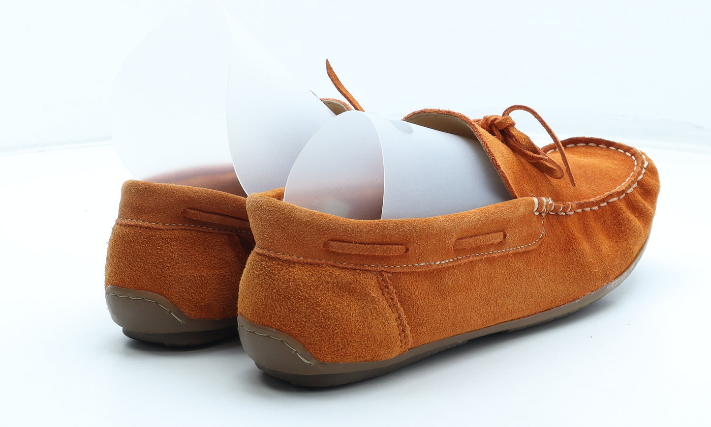 BJB Mens Orange Leather Moccasin Casual UK 10 44