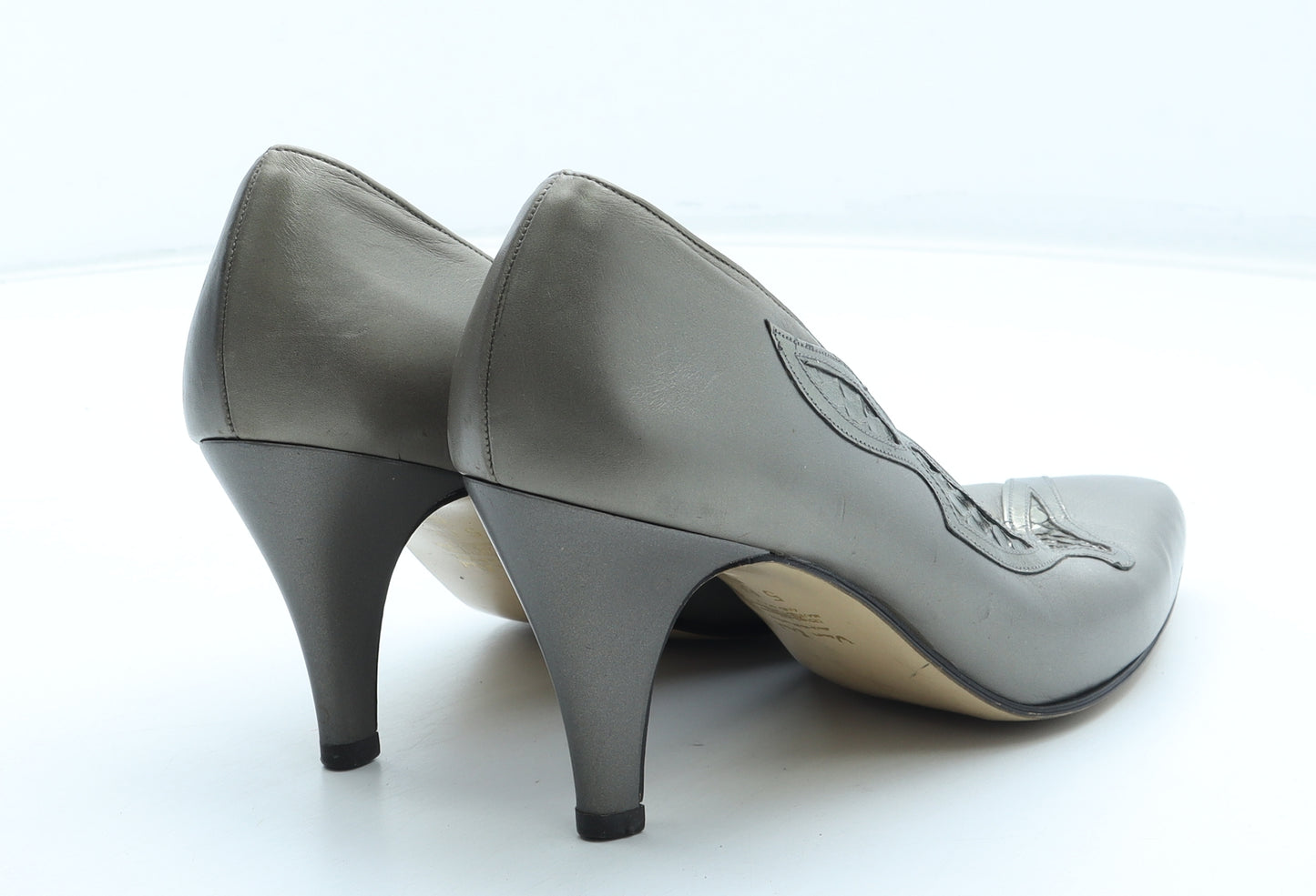 Van Dal Womens Gold Geometric Leather Court Heel UK