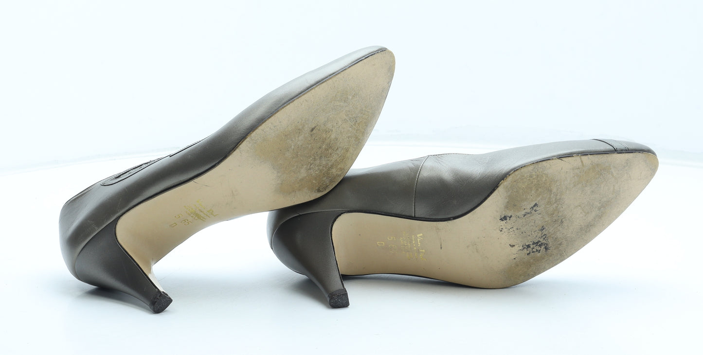 Van Dal Womens Gold Geometric Leather Court Heel UK