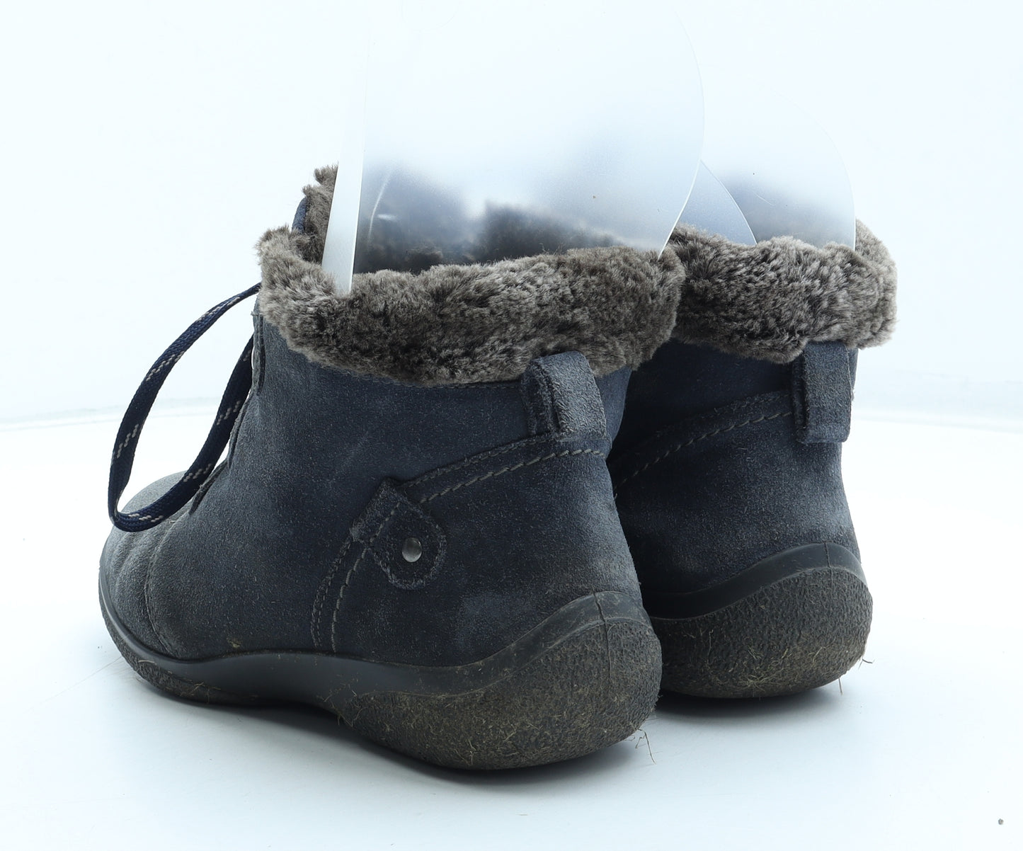 Hotter Womens Blue Leather Snow Boot Boot UK