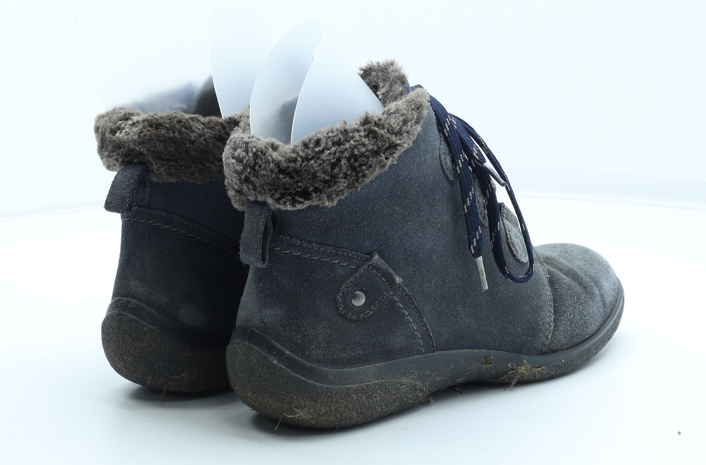 Hotter Womens Blue Leather Snow Boot Boot UK