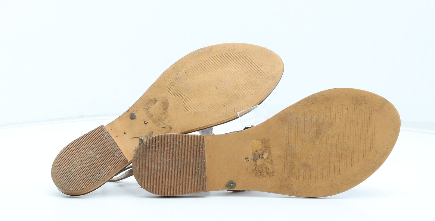 NEXT Womens Brown Leather Thong Sandal UK