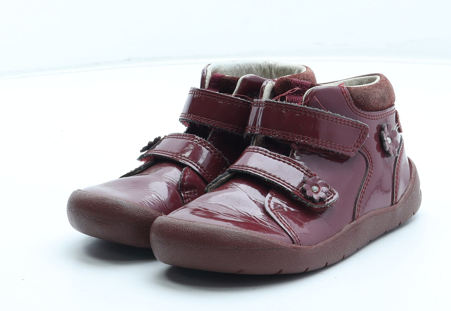 Start Rite Girls Red Polyurethane Bootie Boot UK 9 27 - Flower Detail