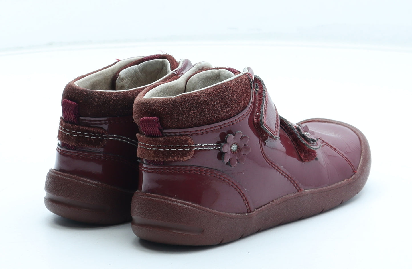 Start Rite Girls Red Polyurethane Bootie Boot UK 9 27 - Flower Detail