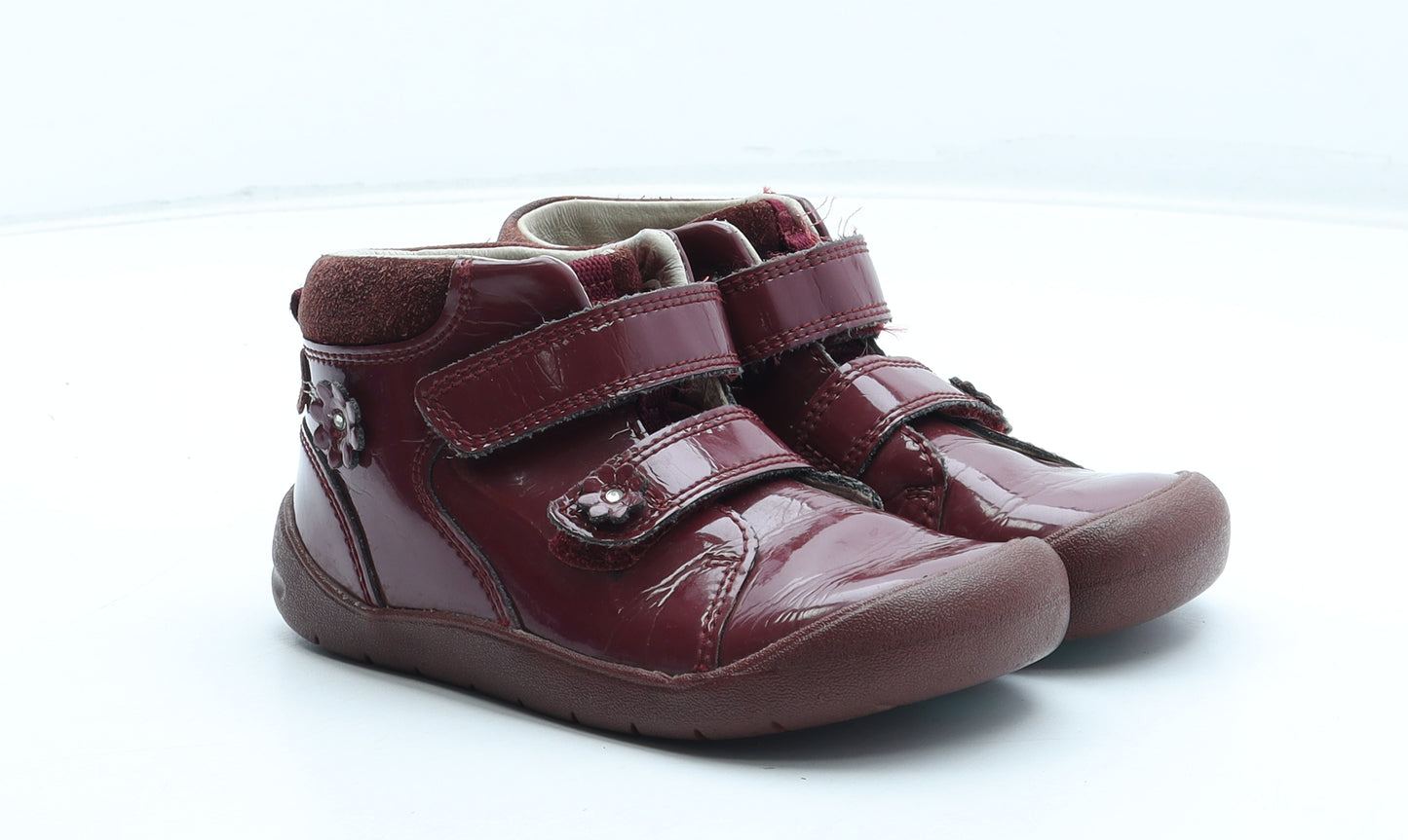 Start Rite Girls Red Polyurethane Bootie Boot UK 9 27 - Flower Detail