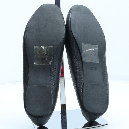 Atmosphere Womens Black Polyurethane Ballet Flat UK