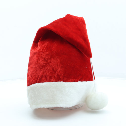 Preworn Womens Red Polyester Bobble Hat One Size - Father Christmas Hat