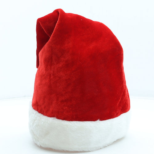 Preworn Womens Red Polyester Bobble Hat One Size - Father Christmas Hat