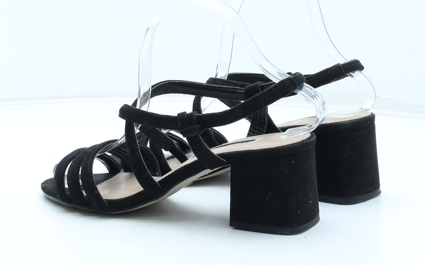 Dorothy Perkins Womens Black Polyurethane Strappy Heel UK