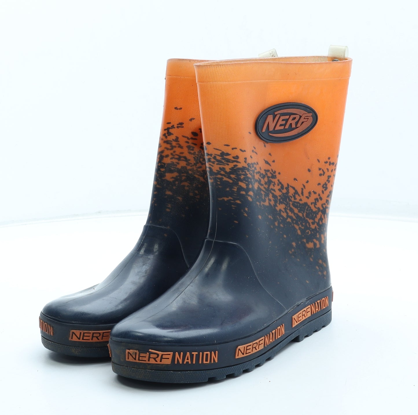 NERF Boys Multicoloured Geometric Rubber Wellies Boot UK 1 33