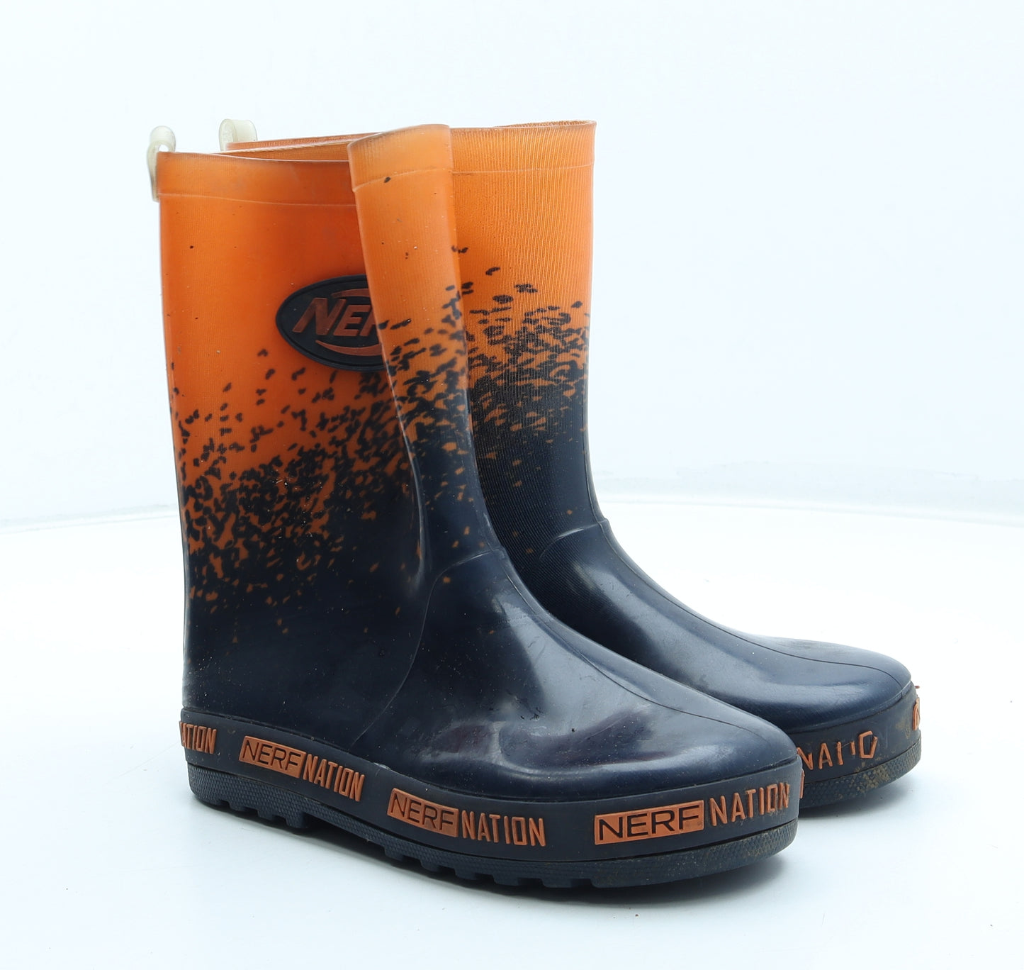 NERF Boys Multicoloured Geometric Rubber Wellies Boot UK 1 33